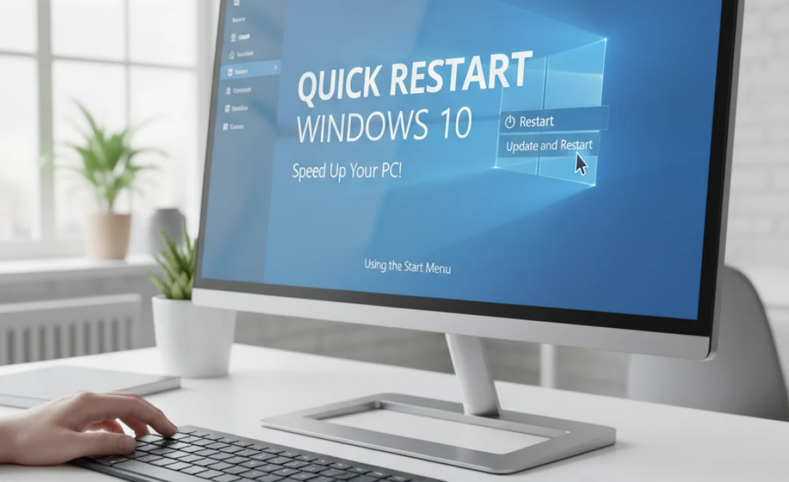 Using the Windows 10 Start Menu for Quick Restart