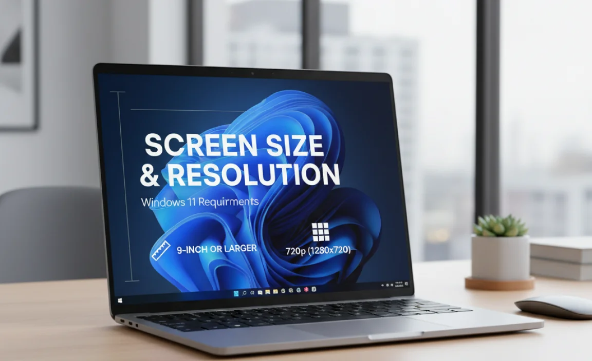 # **What are the screen size and resolution requirements for Windows 11?**